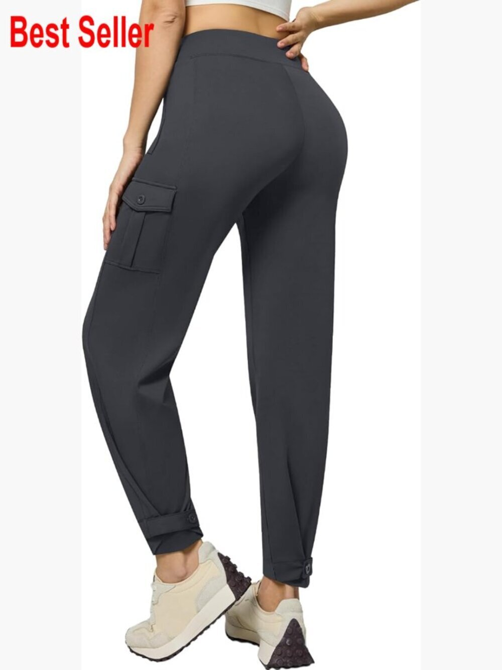 Wide Leg Cargo Pants High Waist Stretch Yoga Pants with Pockets